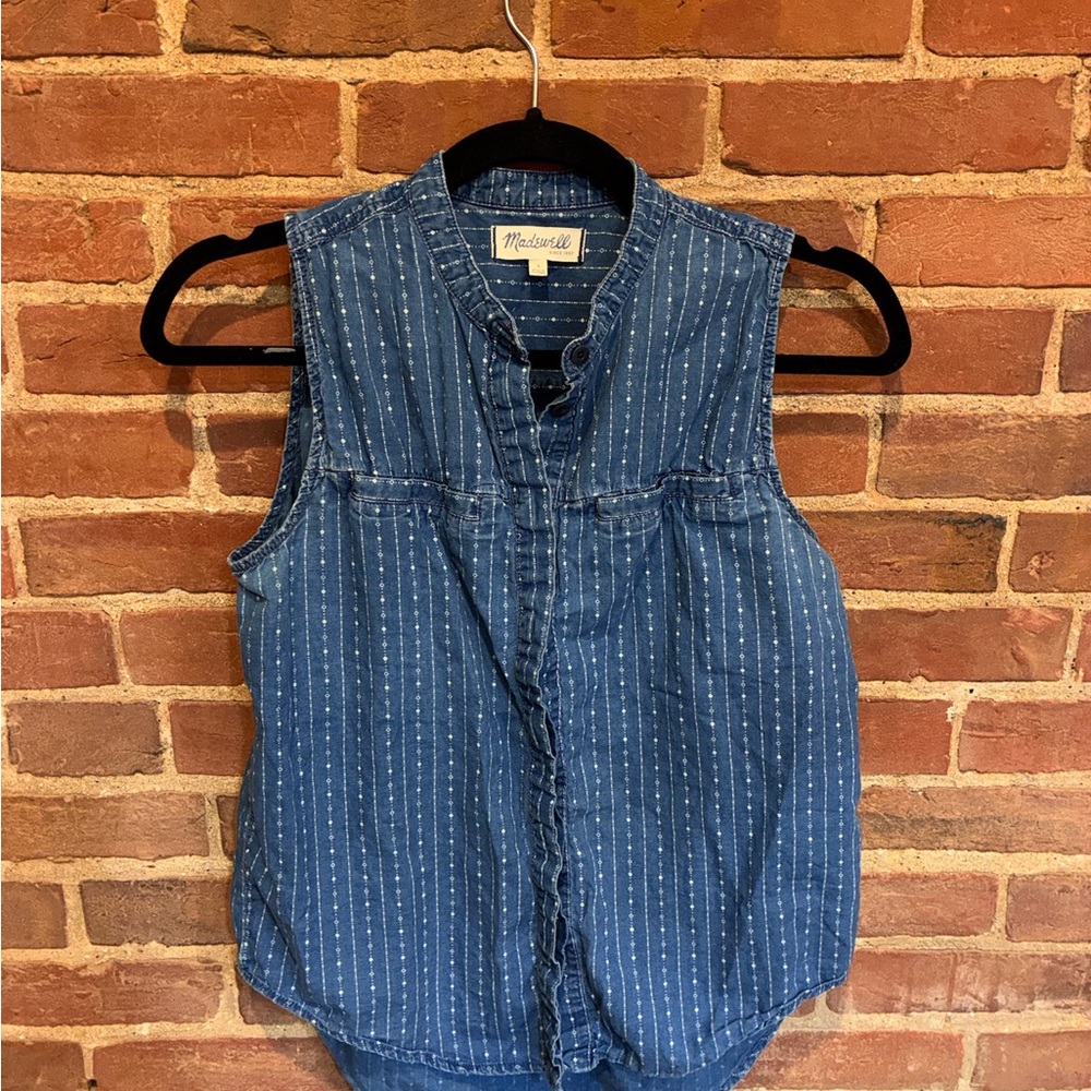 Madewell Indigo Sleeveless Denim Blouse